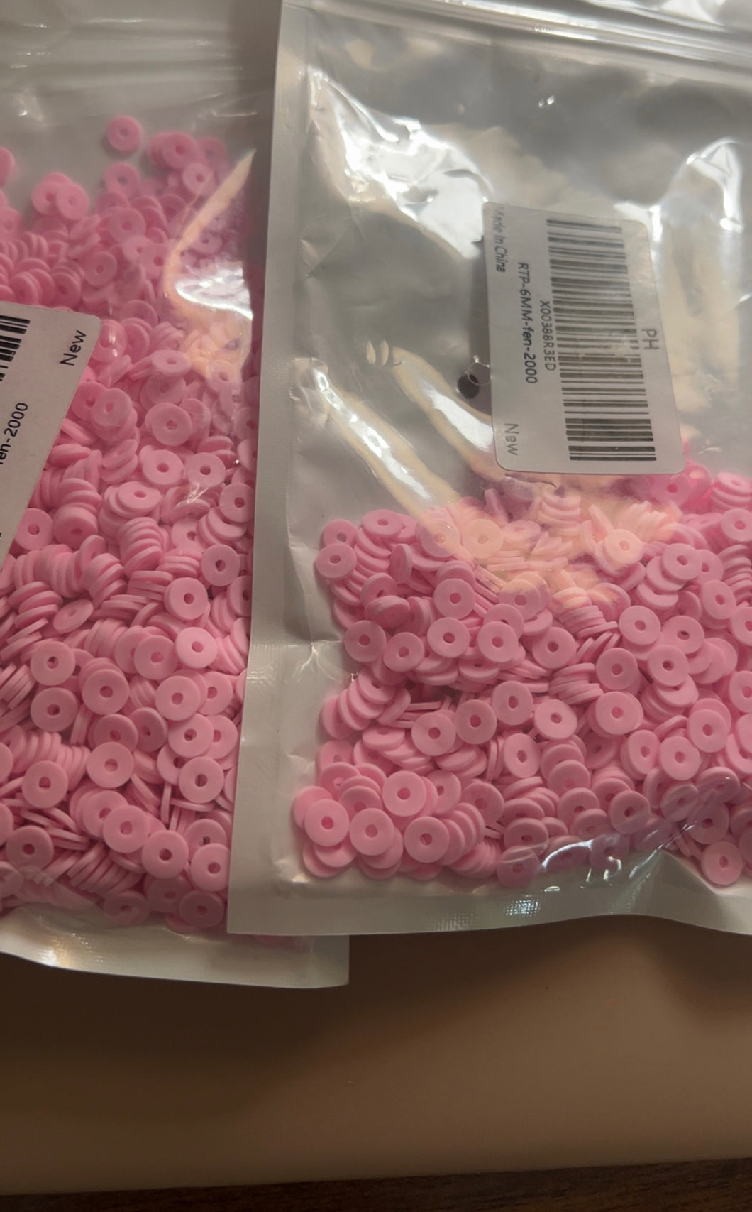 Pink beads